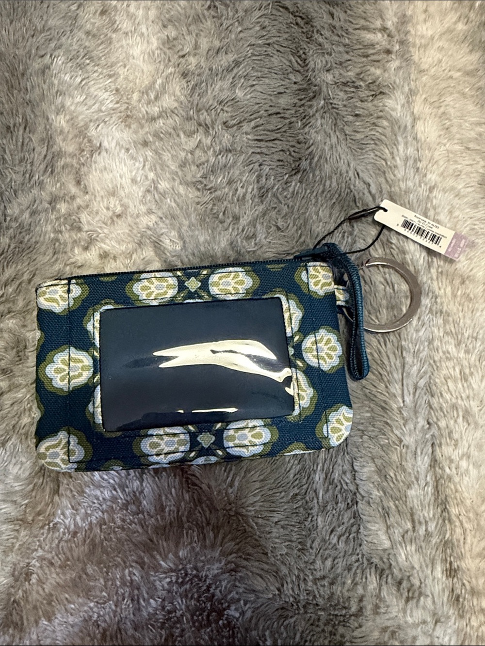 Vera Bradley Blue Floral Key & Card Holder with ID Window
